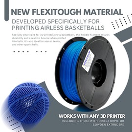 WISDREAM FlexiTough Flexible Filament Developed Specifically for Printing Airless Basketballs,1.75mm,1KG (2.2lbs),Compatible with Most FDM Printers,Royal Blue