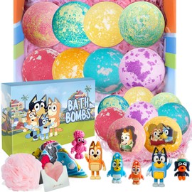 Bath Bombs for Kids: Blue Heeler Puppy Bath Bombs with Surprise Inside, Easter Bath Rich in Natural Essential Oils, Kids BathBombs Gift Set for Dry Skin Moisturize, Gifts for Toddlers (8 Pcs)