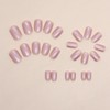 MouyouGlow Press on Nails Short, Square Pink Glaze Plain Fake