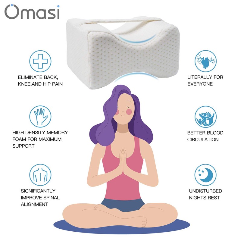 Omasi Ergonomic Knee Cushion For Side Sleepers, Orthopaedic Leg Cushion,