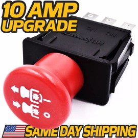 HD Switch Clutch PTO Switch fits Dixie Chopper 4174684 - Red Knob - 10 Amp Upgrade