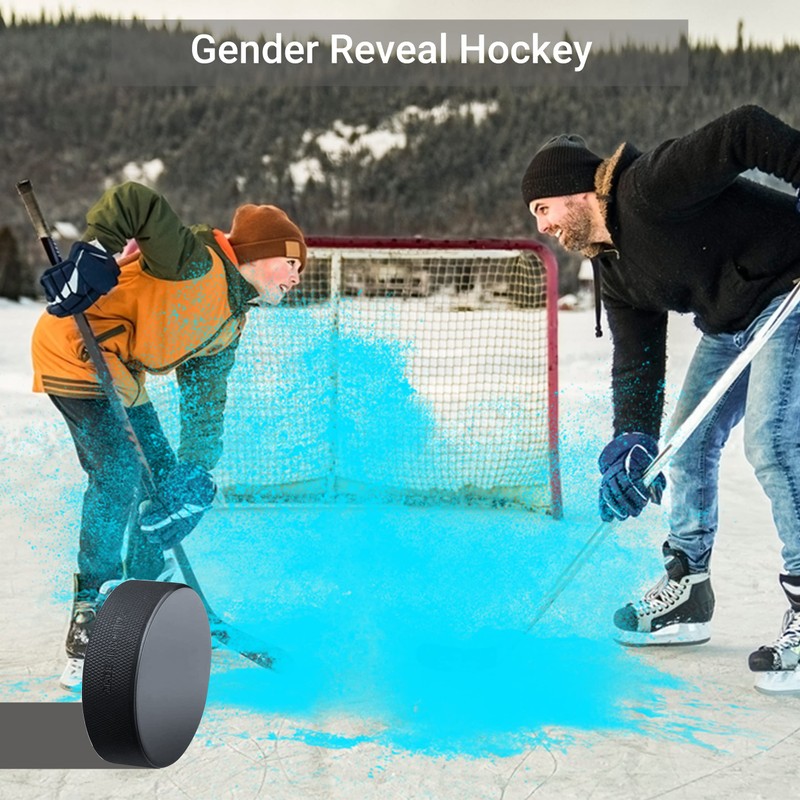 Hockey Puck Gender Reveal Party - Exploding Pink and Blue
