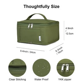 NOL Natural Organic Lifestyle Small Lunch Bag Mini Lunch Box Insulated Lunch Bag for Men/Women Leakproof Cooler Tote Bag Lightweight Nylon Waterproof Lunch Box For Work, Amy green