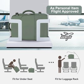 Sinaliy Travel Backpack, Carry on Flight Approved Backpack with Multi-Pockets, TSA Waterproof 17.3inch Laptop Backpack, Personal Item Travel Bag for Men Women, Army Green