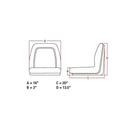 Unbranded COMPACT TRACTOR NARROW FLIP UP SEAT 16" FITS YANMAR: YM1500,1700,20
