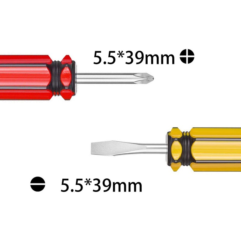Buspoll Short Screwdriver Set: Two-Color Small Handle Stubby Screwdriver -