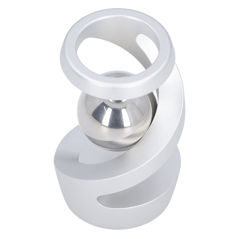 Desktop Suspended Gyroscope Reduce Anxiety Silver Bead Aluminium Alloy Rotating