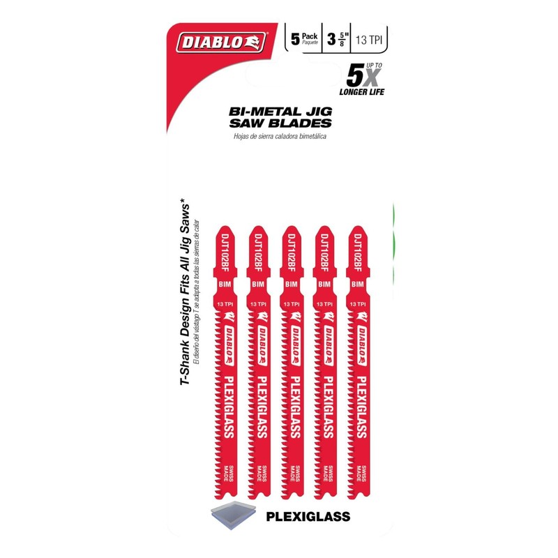 Diablo Bi-Metal Jig Saw Blades for Plexiglass - 3-5/8", 13
