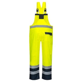 Portwest S488 - Overol de seguridad impermeable Hi Vis, con peto en contraste, transpirable, ropa de trabajo amarillo/azul marino, talla 5XL | Amarill