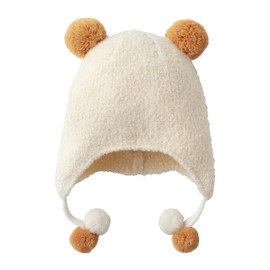 Miki House 43-9202-497 Hood, Knit Hat, Solid Color, Boys, Girls, Baby, Kids, Baby Clothes, Children's Clothes, Free (17.3 - 18.9 inches (44 - 48 cm), white