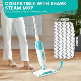 YHOVID 6 Pack Steam Mop Replacement Pads for Shark Steam Mops S1000/S1000A/S1000C/S1000WM/S1001C, Floor Steamer Pads Washable, Reusable Microfiber Cleaner Pads