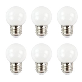 6 Pack 5W LED Globe Bulb G14 Dimmable Light Bulb, 40W 50W Equivalent 3000K Warm White 500LM E26 Base Tiny G45 Milky Plastic Light Bulb for Ceiling Fan Chandelier Vanity Mirror, AC 110V