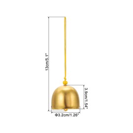 PATIKIL 3 Pcs Wind Chime, Hanging Bells Temple Bells Retro Outdoor Hanging Metal Chinese Wind Chime 1.5" Round for Outside Garden Camping, Gold Yellow