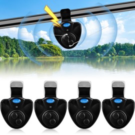 Vegena Electronic Bite Alarm Fishing, 4 Pieces Electronic Bite Alarm, Electronic Bite Alarm Fishing Set, Sensitive Fishing Bite Alarm Electronic with LED Light Indicator