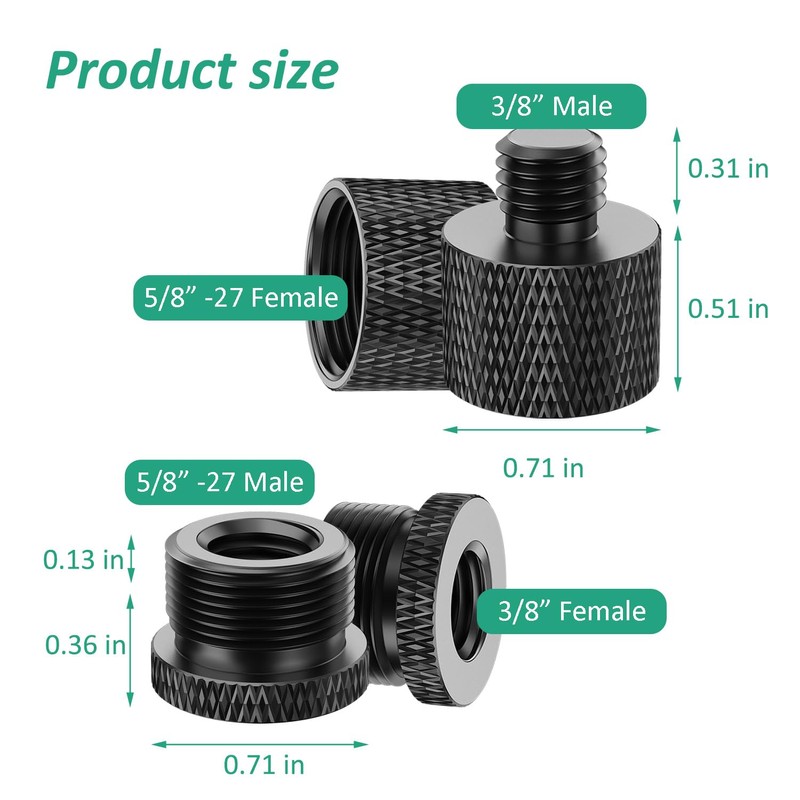 Rigych Mic Stand Adapter 5/8 Female to 3/8 Male &