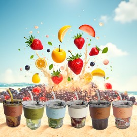 Giant Goods 13oz Vanilla White Glass Tumbler with Straw and Lid, Leather Sleeve Tumbler, Hot or Cold Drinks, Double Walled Glass, Iced Coffee Cup, Clear Coffee Cups, Car Friendly Cups (1 Count)