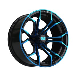 GTW Spyder - 15" Aluminum Golf Cart Wheel 15x7 | 4-4 Bolt | 3:4 Offset (Blue/Black)