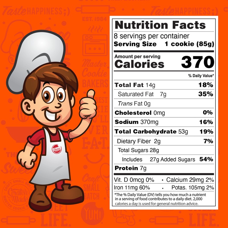 Classic Cookie, Soft Baked Cookie, Peanut Butter 3oz, 8 Count