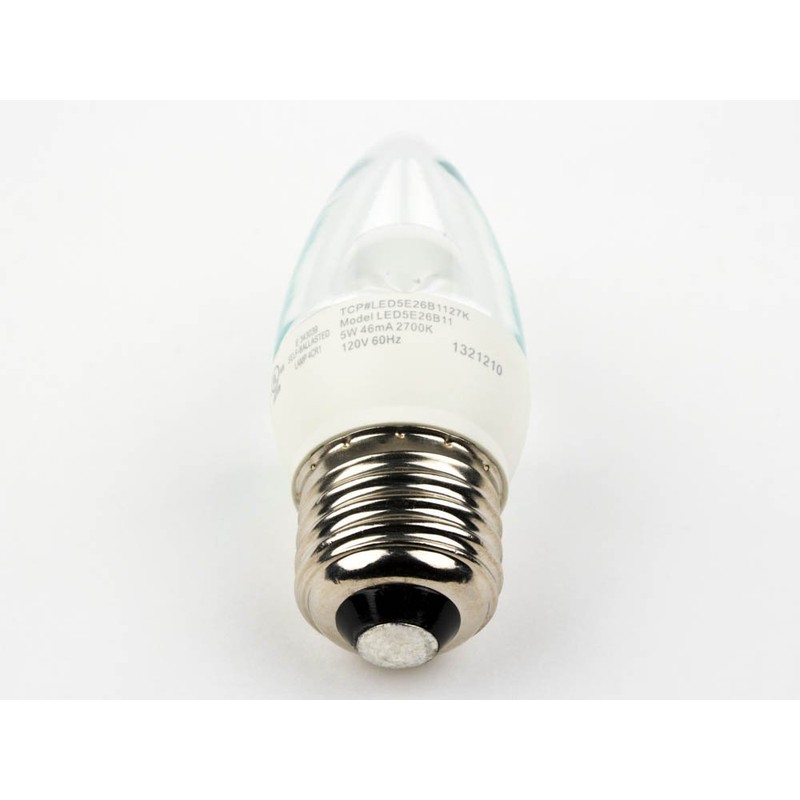 TCP LED5E26B1127K LED Bulb, B11 E26, 5W (40W Equiv.) -