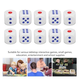 QANYEGN 10Pcs 6 Sided Dice Set, Game Bulk Dices, Table Game Dice for Board Games, Parties, Classroom Math Bulk Dice (White)