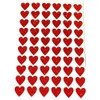 60 Glittery Red HEART Stickers 20mm