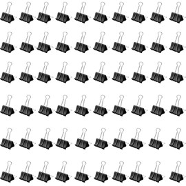Double Clips Medium 15mm 120pcs Black Metal Paper Clips Document Organizer Office Home Commercial Stationery Value Black Bag Stopper (15mm 120pcs)