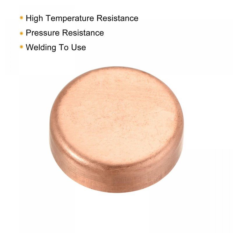 sourcing map Copper End Cap Pipe Fitting Sweat Plug Connection