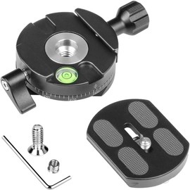 koolehaoda 360° Panoramic Head Panoramic Pan Base with Arca-Swiss Style Plate and Level for DSLR Cameras Tripod Monopod Load Capacity 10kg