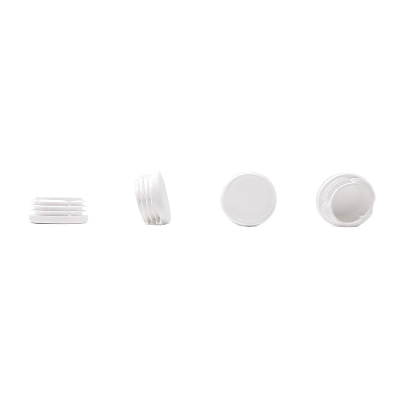 36mm Plastic End Caps, White Tube Inserts, Pack of 4