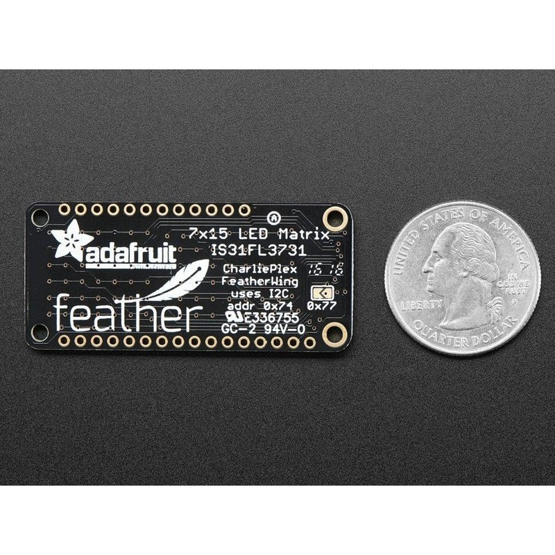 Adafruit 15x7 CharliePlex LED Matrix Display FeatherWing Yellow