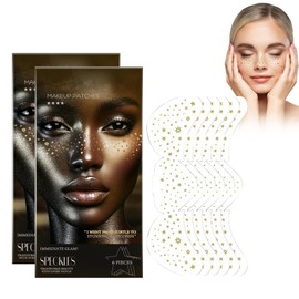 Glitter Freckles Makeup Patches, Pack of 12 Glitter Freckles, Temporary Face Tattoo Stickers, Easily Create Freckle Make-Up, A