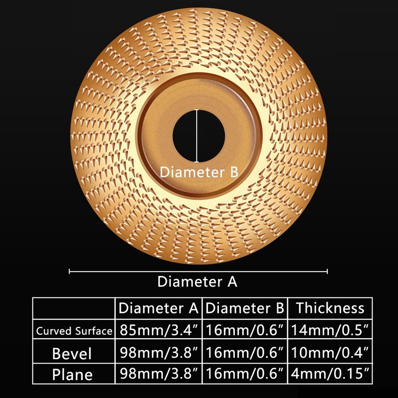 85mm/100mm Angle Grinder Sanding Disc, Carbide Wood Carving Shaping Disc,