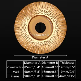 85mm/100mm Angle Grinder Sanding Disc, Carbide Wood Carving Shaping Disc, Curved Surface, Bevel, Plane Sanding Wheels for Grinding and Polishing