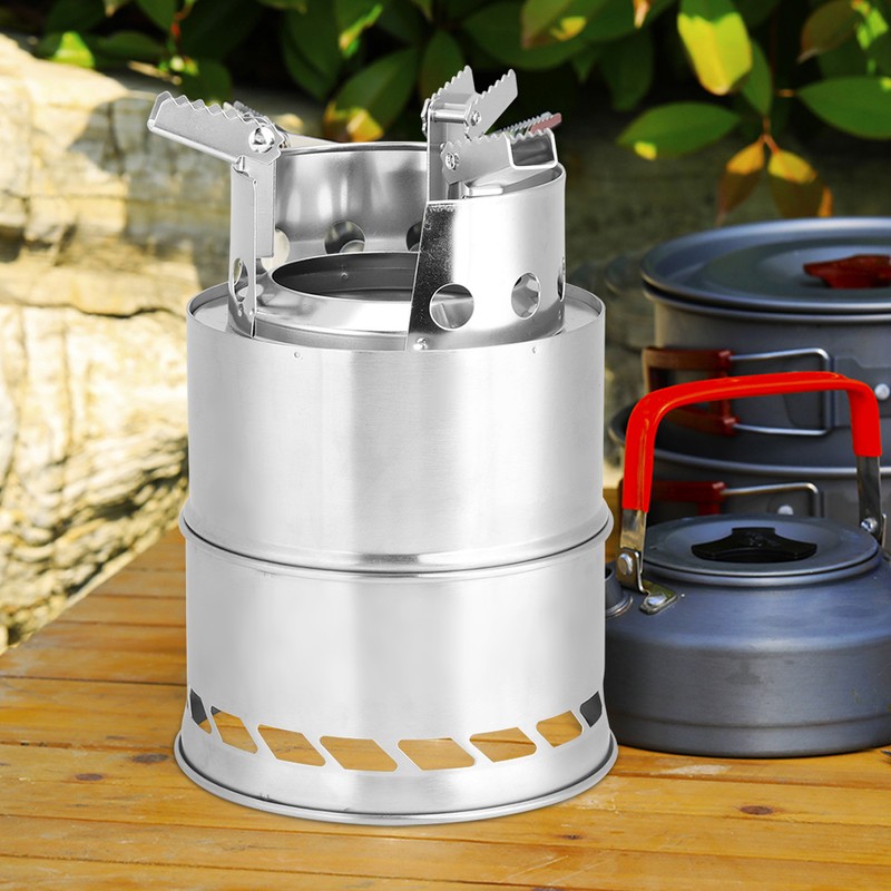 Outdoor Portable Folding Stainless Steel Detachable Picnic Camping Stove Cookware