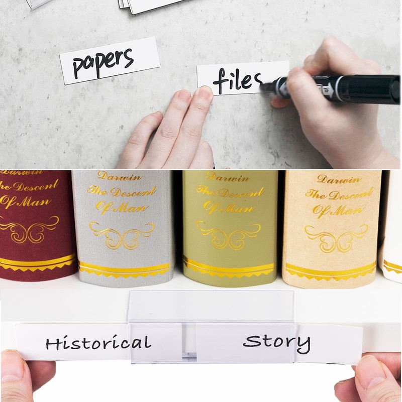 30pcs Plastic Shelf Label Holder, Clear Shelf Label Holder Wood