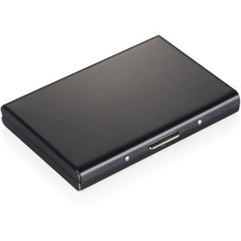 Metal Card Holder Wallet, Ultra Thin Stainless Steel Metal Wallets RFID Blocking Credit Card Wallet Holder for Men & Women, 6 Slots Wallet Pocket Purse for Men Women. (Black)