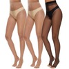 MANZI 3 Pairs Toeless Pantyhose Tights for Women Ultra Thin