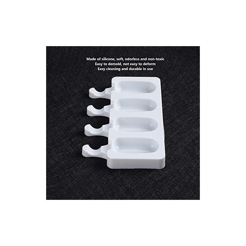 Molde para Helados, Molde De Silicona Con 4 Compartimentos para