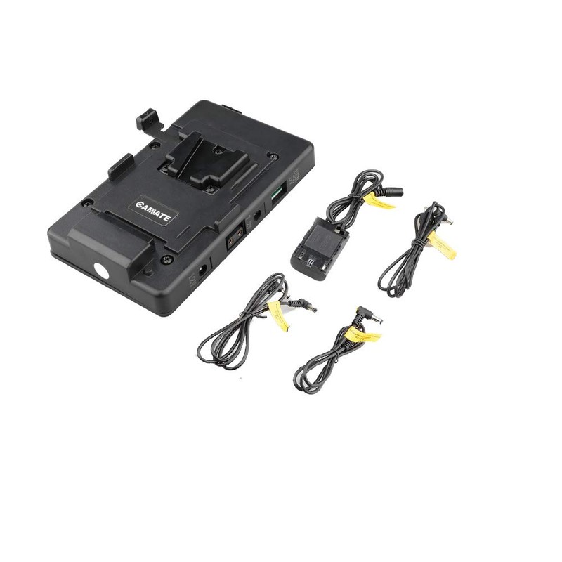 CAMVATE V-マウント バッテリー用電源プレート Vロック 電源スプリッタ 15㎜ロッドクランプ 付 DSLR システム用