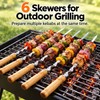 6-Piece 55cm Stainless Steel BBQ Skewers for Grilling – Reusable