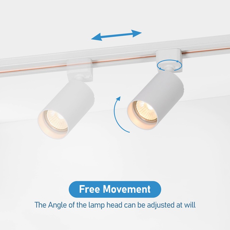 Hiiglxii Plug in Track Lighting with Power Cord, 6-Light LED