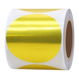 Hybsk 2" Round Gold Direct Thermal Labels for Shipping, Barcodes, Address, Compatible with Rollo Label Printer & Zebra Desktop Printers (2" Round)