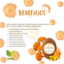 Jabón Orgánico Vitality Shop Caléndula Antiséptico Piel Sensible 100g