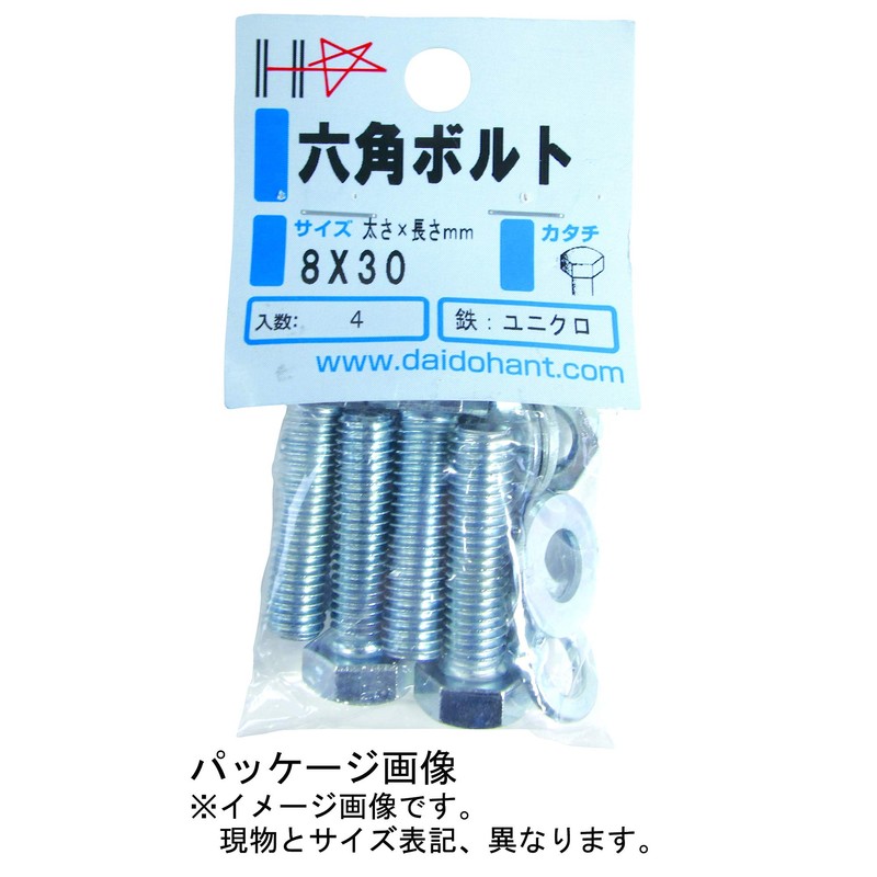 DAIDOHANT 10184530 Hex Bolt Full Screw [Iron / Uniqlo] (Nominal