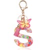 OSDUE Key Chain for Women, Alphabet Keyring, Girls Keyring, Pink
