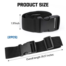 Ongfuwu 2PCS 39 Inch Car Battery Tie Down Strap, Automotive Battery Strap with Elastic Buckle, Adjustable Battery Hold Down Straps, Battery Box Straps for Car SUV Truck RV Boat (2PCS, 2 inches)
