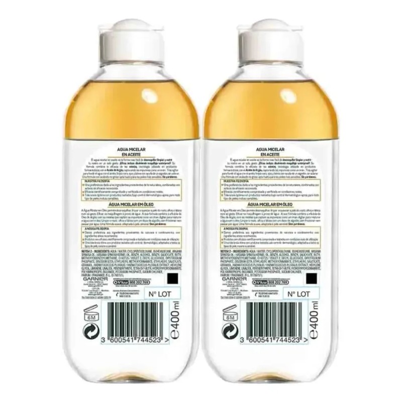 Pack X2 Agua Micelar En Aceite 400mL Garnier Skin Active