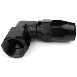 6AN Female Swivel 90 Degree Elbow Aluminum 06 AN Hose End Low Profile Forged Fittings Black
