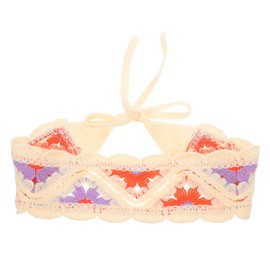 TOVINANNA Boho Crochet Headband for Women Soft Hair Scarf Versatile Festival Accessory Breathable and Comfortable Hair Turban for Beach and Outdoor Events