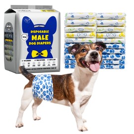 Dono Dog Nappies Male,20pcs,Male Dog Nappies for Incontinence,Dog Belly Bands for Dogs in season,Wetness Indicator,Super Absorbent, Leak-Proof,Suitable for Excitable Urination,Heat, Marking Issues